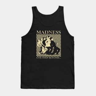 Madness - Retro Checkerboard Cream Tank Top